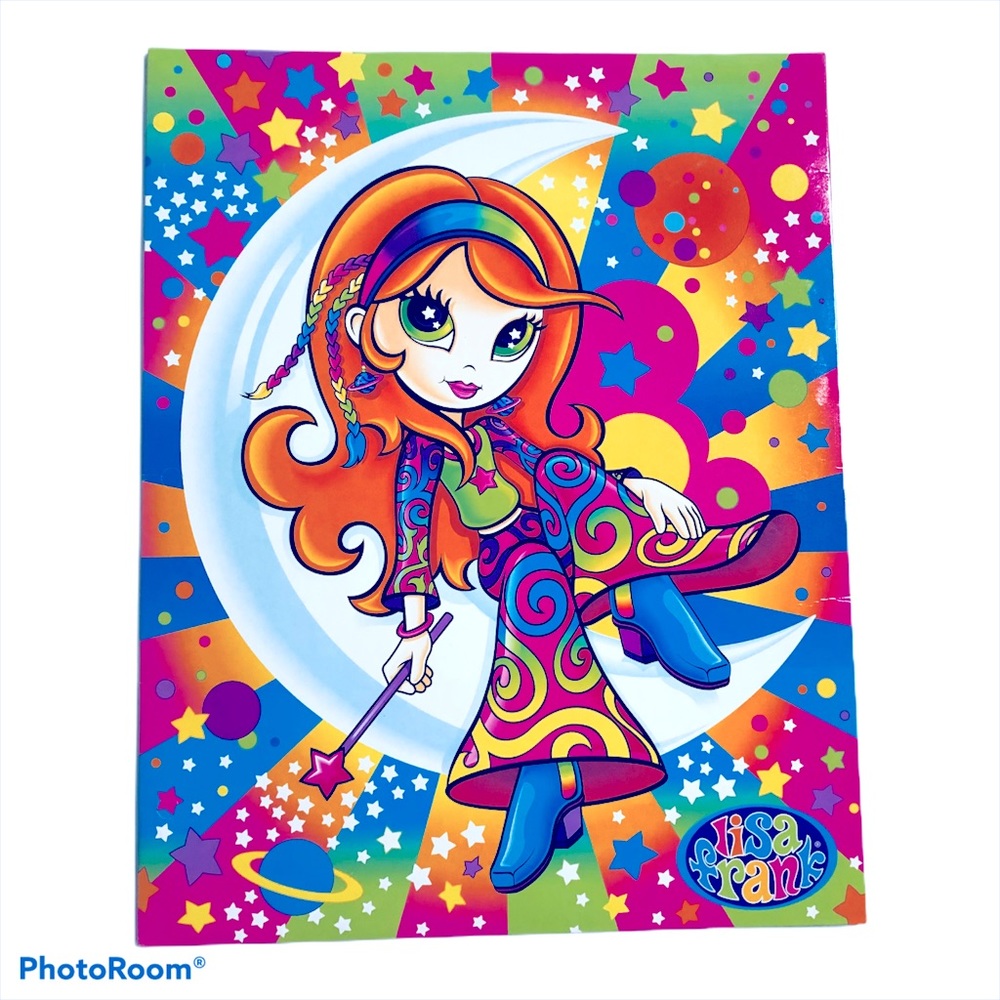 Lisa Frank Star 2-Pocket Folder Unpunched Vintage